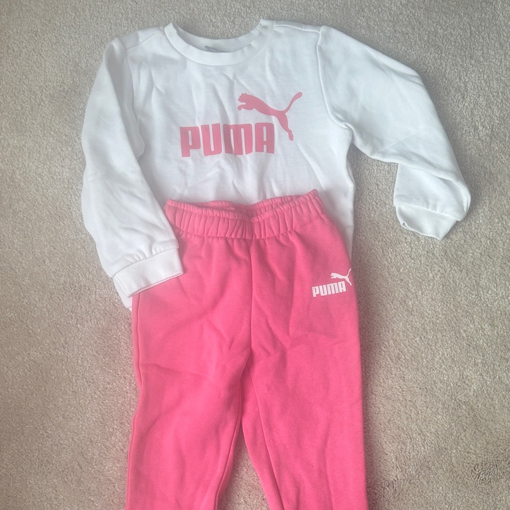 Puma Kids White and Pink Outfit